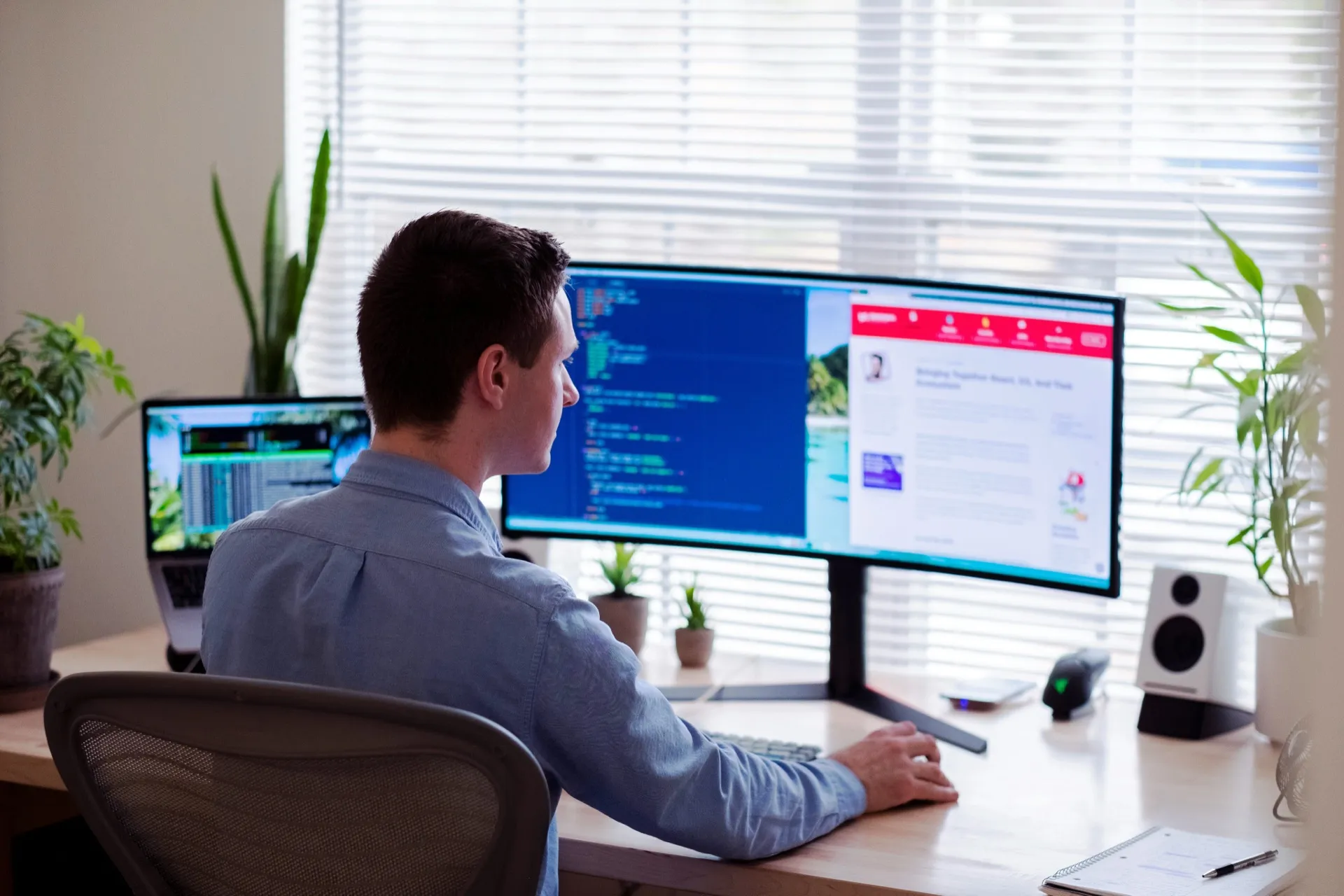 Person working at an office desk